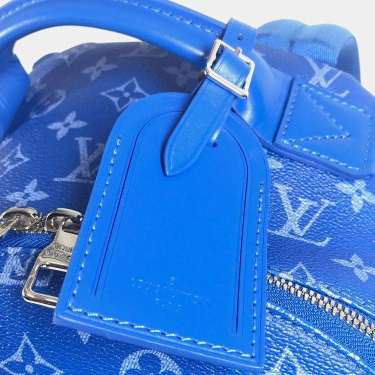Pre Owned Louis Vuitton Monogram Clouds Multi-Pocket Backpack Leather Blue