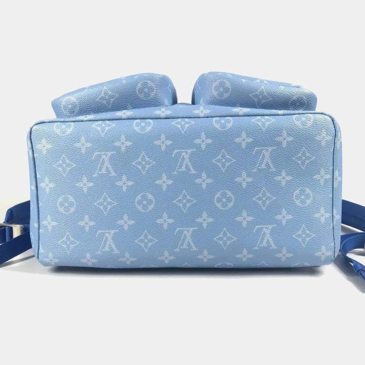 Pre Owned Louis Vuitton Monogram Clouds Multi-Pocket Backpack Leather Blue