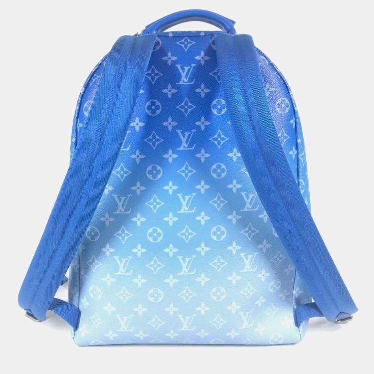 Pre Owned Louis Vuitton Monogram Clouds Multi-Pocket Backpack Leather Blue
