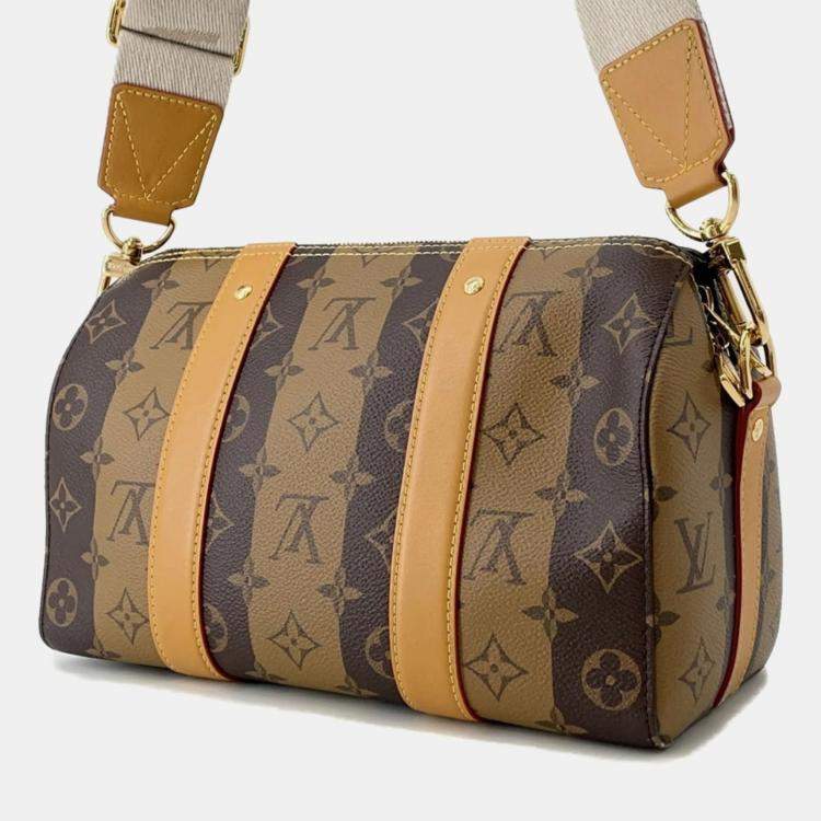 Pre Owned Louis Vuitton Monogram Stripe City Keepall Shoulder Bag