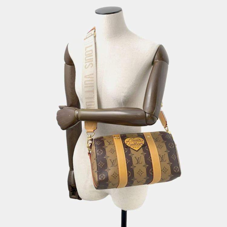 Pre Owned Louis Vuitton Monogram Stripe City Keepall Shoulder Bag