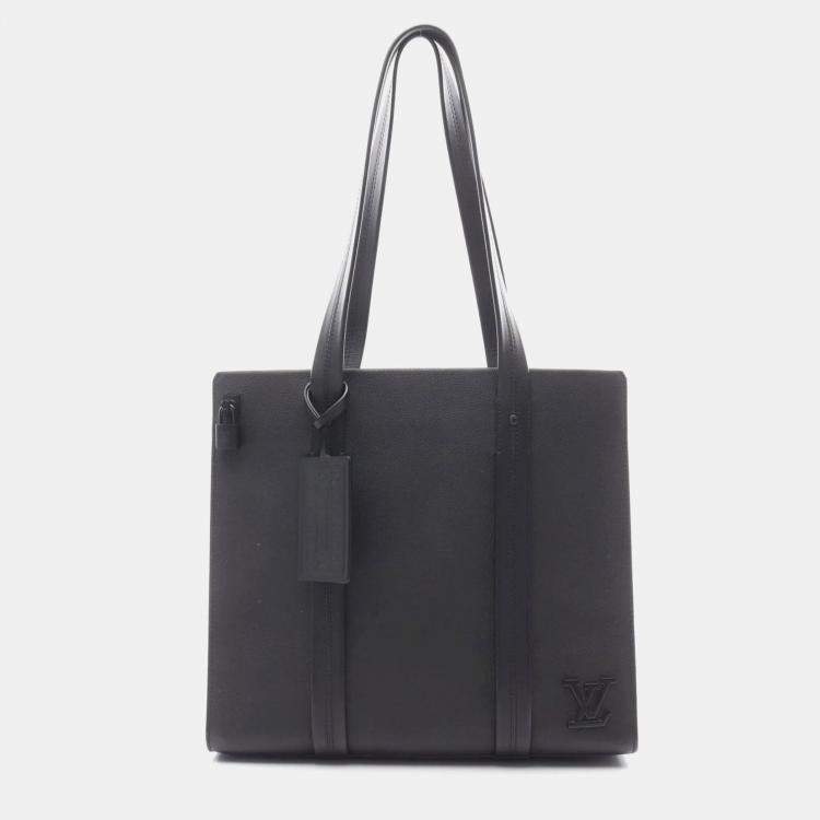 Pre Owned Louis Vuitton Take Off Tote Bag Leather Aerogram Black