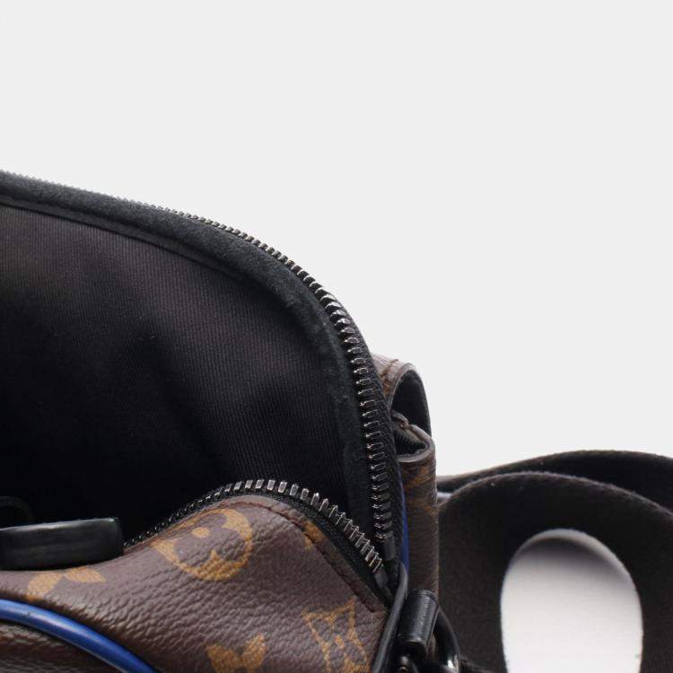 Pre Owned Louis Vuitton S-Lock Messenger Handbag In Coated Canvas And Leather With Monogram Macassar Brown Blue