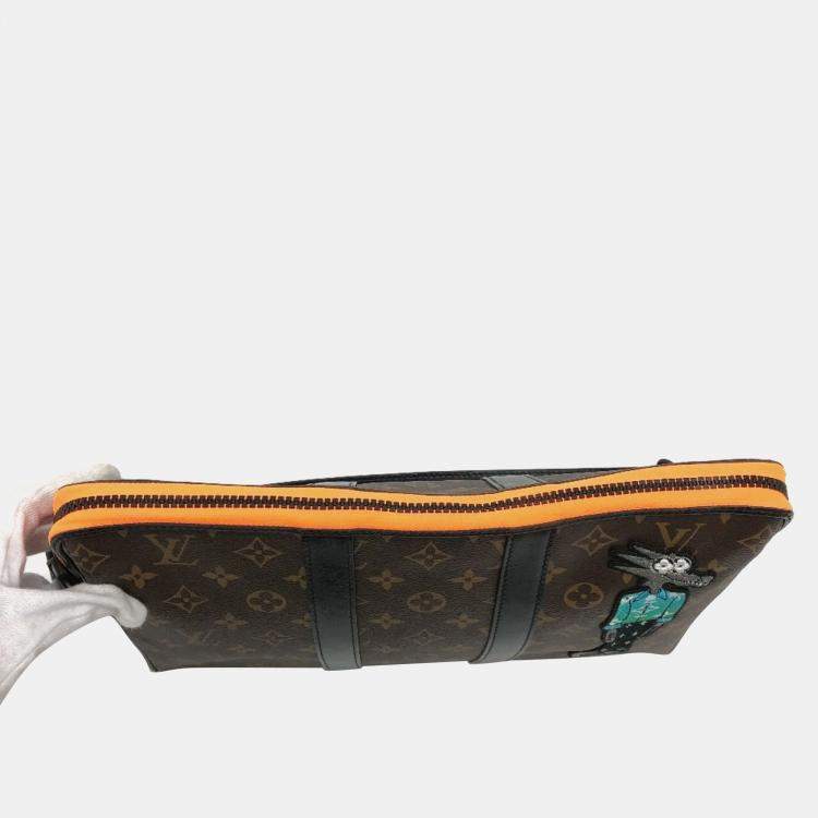 Pre Owned Louis Vuitton Monogram Lv Friends Keepall Pouch Bag Shoulder Handbag Canvas Brown