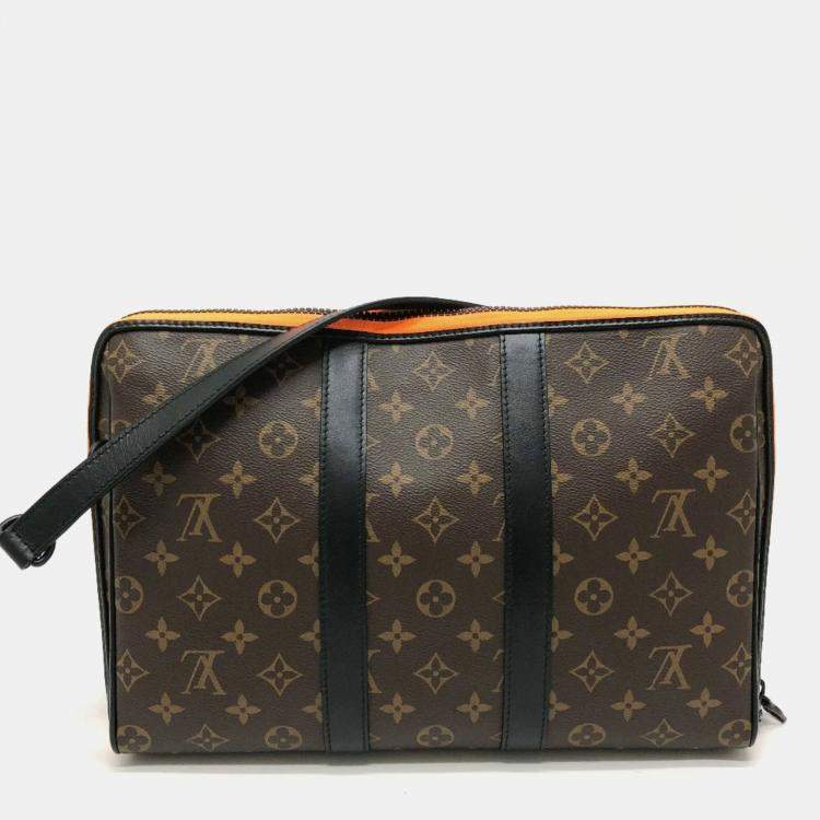 Pre Owned Louis Vuitton Monogram Lv Friends Keepall Pouch Bag Shoulder Handbag Canvas Brown