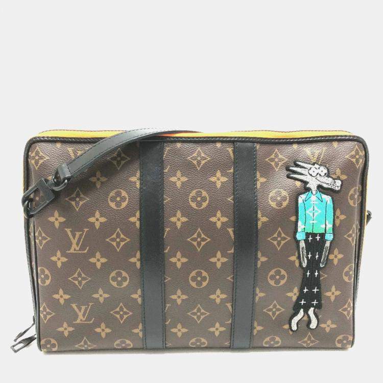 Pre Owned Louis Vuitton Monogram Lv Friends Keepall Pouch Bag Shoulder Handbag Canvas Brown