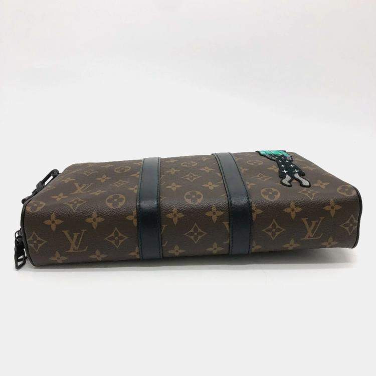 Pre Owned Louis Vuitton Monogram Lv Friends Keepall Pouch Bag Shoulder Handbag Canvas Brown