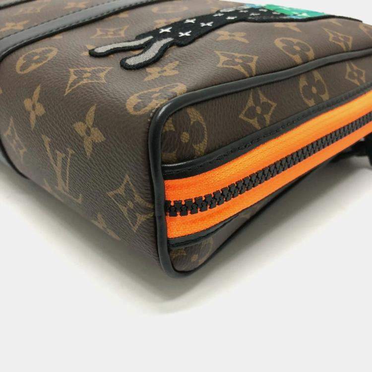 Pre Owned Louis Vuitton Monogram Lv Friends Keepall Pouch Bag Shoulder Handbag Canvas Brown