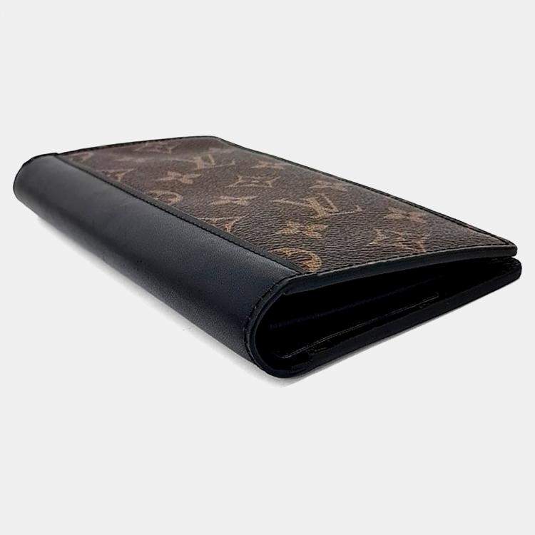 Pre Owned Louis Vuitton Brown Canvas Macassar Brazza Wallet