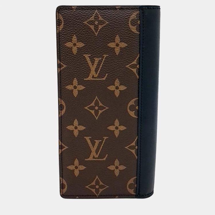 Pre Owned Louis Vuitton Brown Canvas Macassar Brazza Wallet