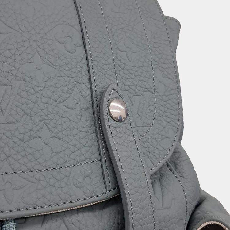 Pre Owned Louis Vuitton Grey Leather Taurillon Christopher Mm