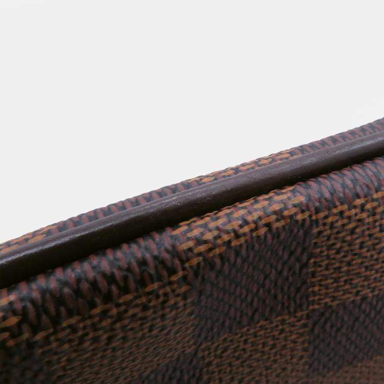 Pre Owned Louis Vuitton Pochette Essential V Brooklyn Brown Damier Ebene Canvas