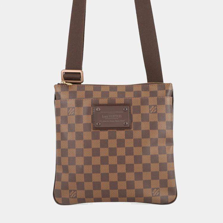 Pre Owned Louis Vuitton Pochette Essential V Brooklyn Brown Damier Ebene Canvas