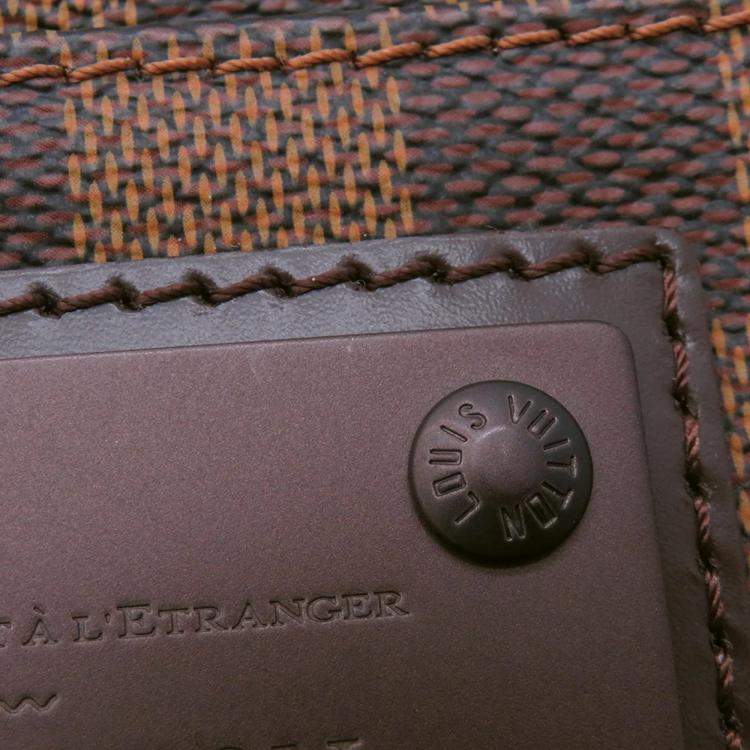 Pre Owned Louis Vuitton Pochette Essential V Brooklyn Brown Damier Ebene Canvas