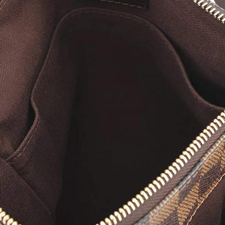 Pre Owned Louis Vuitton Pochette Essential V Brooklyn Brown Damier Ebene Canvas