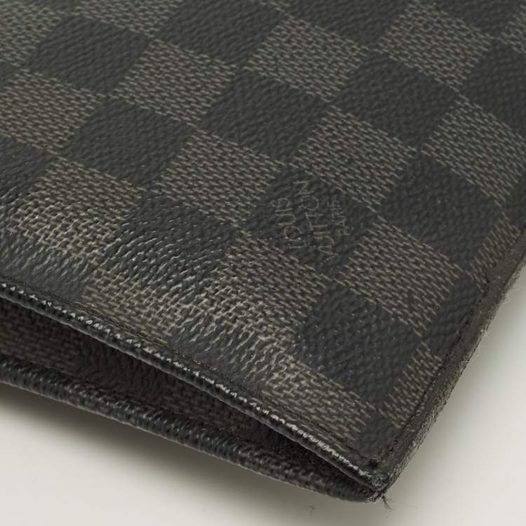 Pre Owned Louis Vuitton Zip Damier Graphite Canvas Pouch
