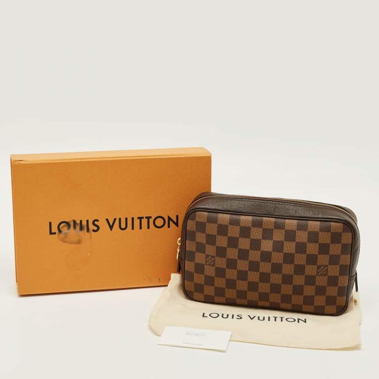 Pre Owned Louis Vuitton Trousse Toiletry 25 Damier Ebene Canvas Pouch