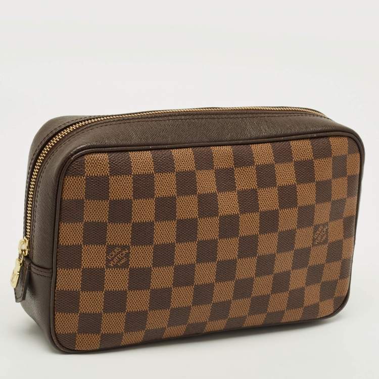 Pre Owned Louis Vuitton Trousse Toiletry 25 Damier Ebene Canvas Pouch