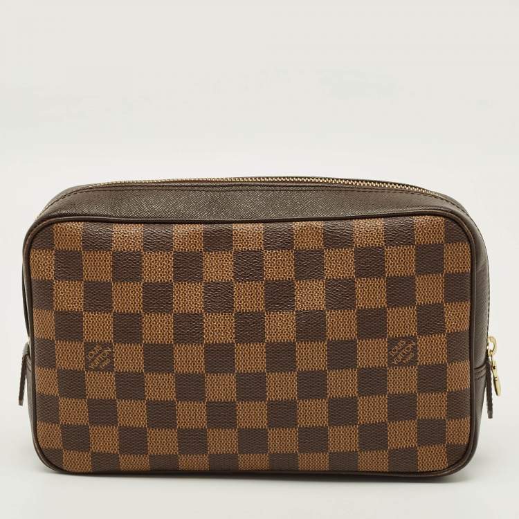 Pre Owned Louis Vuitton Trousse Toiletry 25 Damier Ebene Canvas Pouch