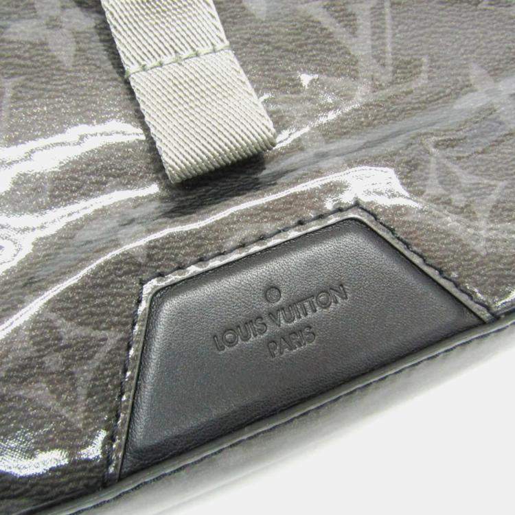 Pre Owned Louis Vuitton Monogram Eclipse Glaze Messenger PM Shoulder Bag Black