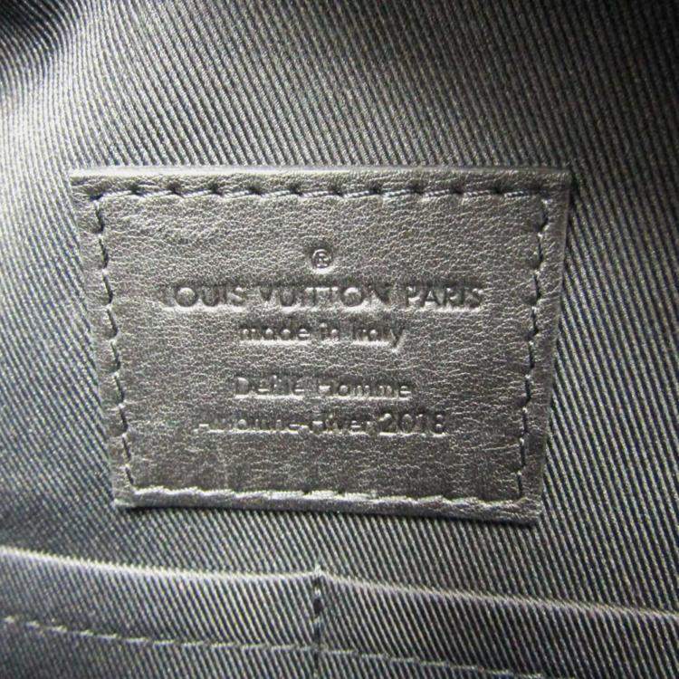 Pre Owned Louis Vuitton Monogram Eclipse Glaze Messenger PM Shoulder Bag Black