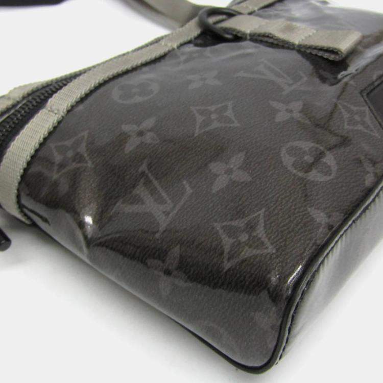Pre Owned Louis Vuitton Monogram Eclipse Glaze Messenger PM Shoulder Bag Black