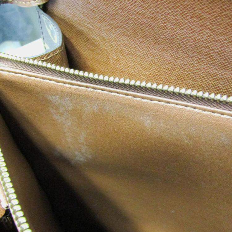 Pre Owned Louis Vuitton Monogram SELVIET Fermoir Briefcase Document Case Brown