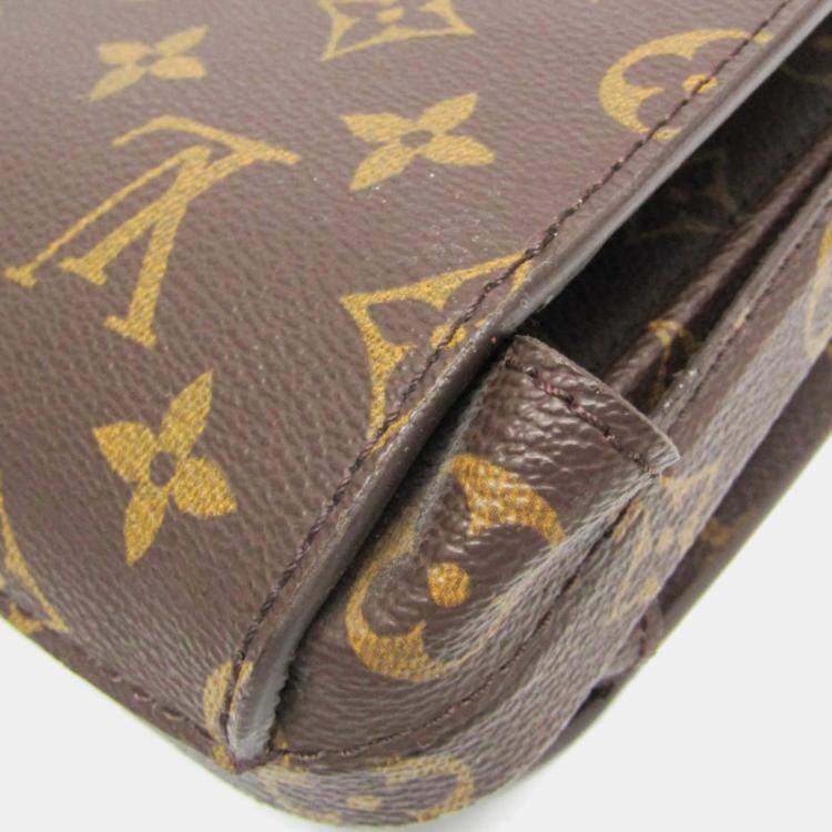 Pre Owned Louis Vuitton Monogram SELVIET Fermoir Briefcase Document Case Brown