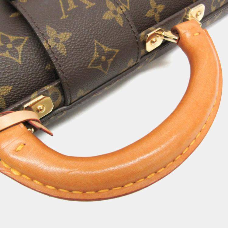 Pre Owned Louis Vuitton Monogram SELVIET Fermoir Briefcase Document Case Brown
