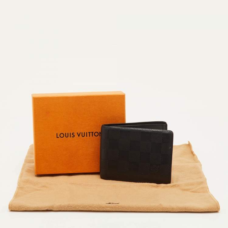 Pre Owned Louis Vuitton Slender Black Damier Infini Leather Bifold Wallet