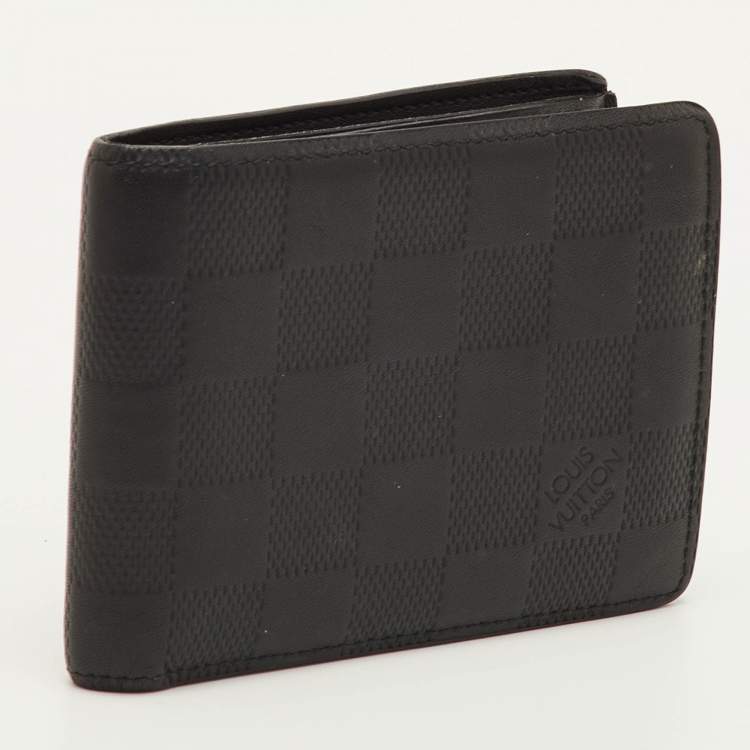 Pre Owned Louis Vuitton Slender Black Damier Infini Leather Bifold Wallet