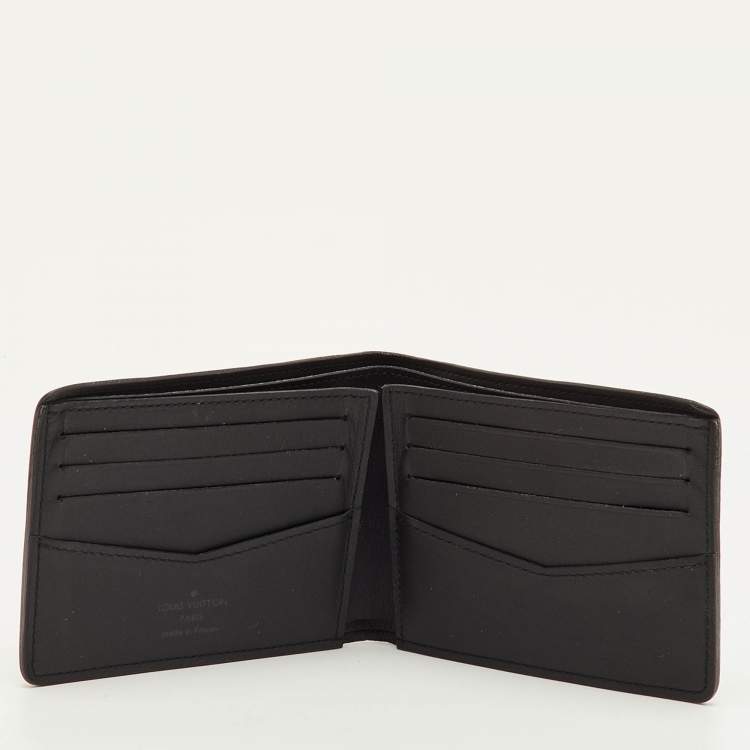Pre Owned Louis Vuitton Slender Black Damier Infini Leather Bifold Wallet