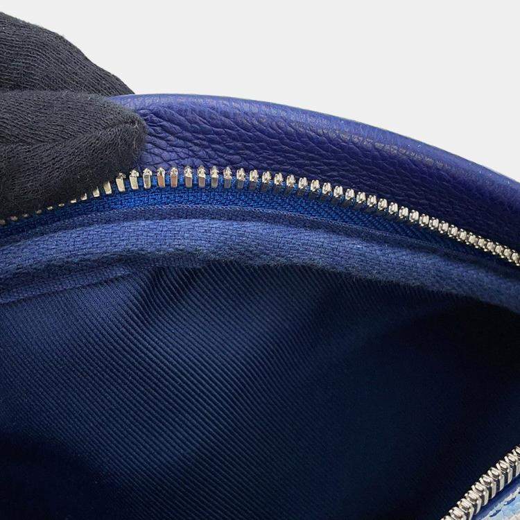Pre Owned Louis Vuitton Discovery Bumbag Blue Monogram Bandana Size Pm