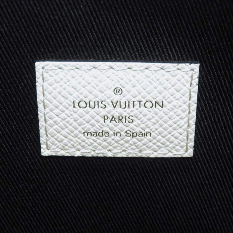 مملوكة مسبقًا Louis Vuitton Weekend Tote Nm Blanc Monogram Taiga Leather