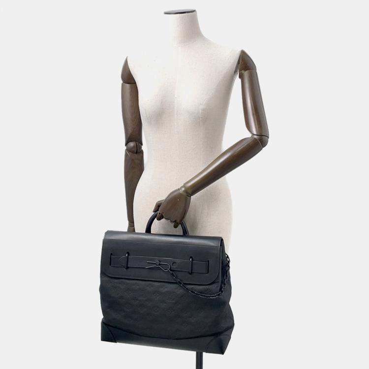Pre Owned Louis Vuitton Steamer Noir Monogram Taurillon Size Pm