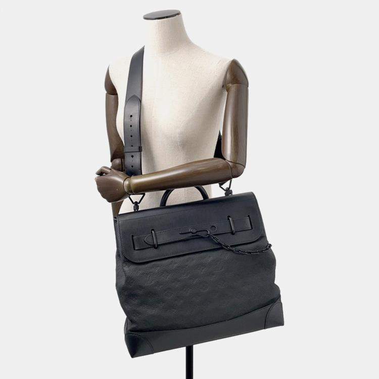 Pre Owned Louis Vuitton Steamer Noir Monogram Taurillon Size Pm