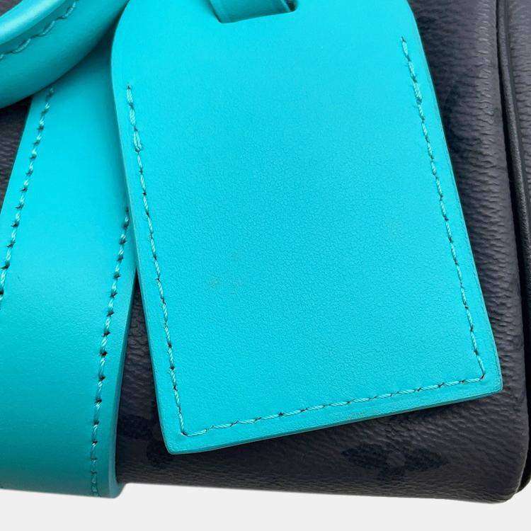 مملوكة مسبقًا Louis Vuitton Keepall Bandouliere Turquoise/Noir Monogram Eclipse Reverse Size 25