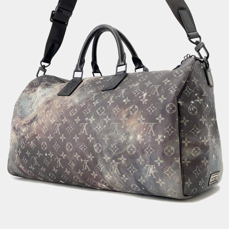 Pre Owned Louis Vuitton Keepall Bandouliere Black/Multicolor Monogram / Galaxy Size 50