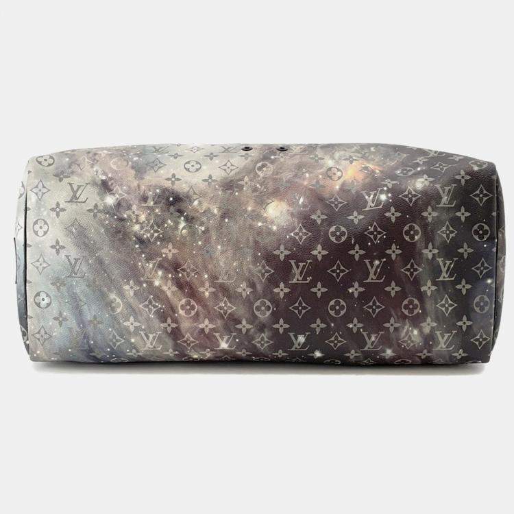 Pre Owned Louis Vuitton Keepall Bandouliere Black/Multicolor Monogram / Galaxy Size 50
