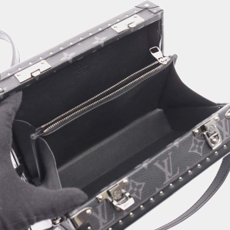 Pre Owned Louis Vuitton Monogram Eclipse Clutch Box Shoulder Bag In Pvc-Coated Canvas And Leather Black