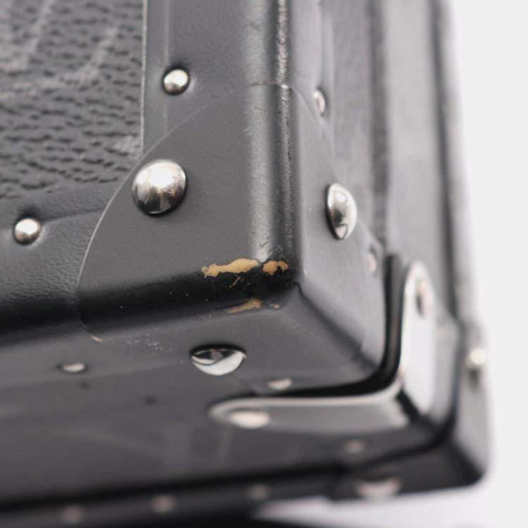 Pre Owned Louis Vuitton Monogram Eclipse Clutch Box Shoulder Bag In Pvc-Coated Canvas And Leather Black