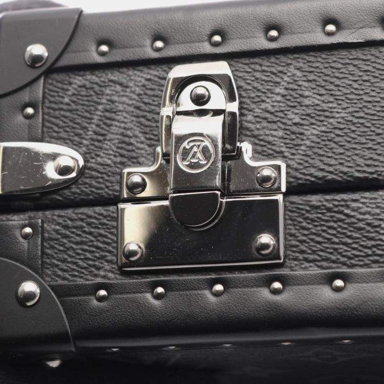 Pre Owned Louis Vuitton Monogram Eclipse Clutch Box Shoulder Bag In Pvc-Coated Canvas And Leather Black