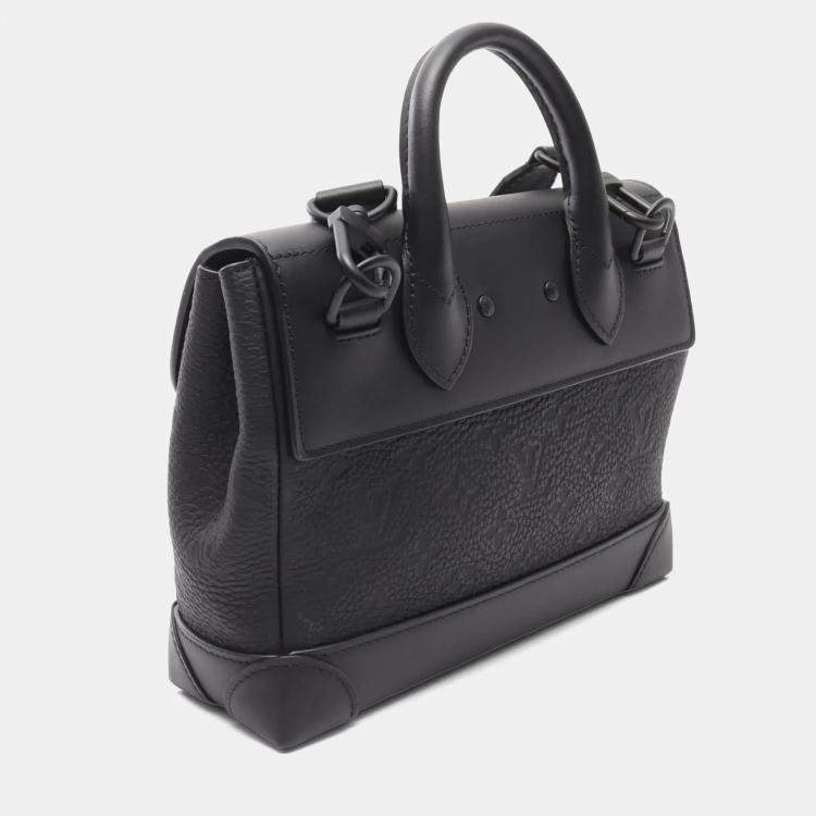 Pre Owned Louis Vuitton Steamer Pm Handbag In Monogram Taurillon Leather Black