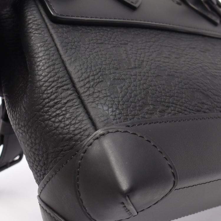 Pre Owned Louis Vuitton Steamer Pm Handbag In Monogram Taurillon Leather Black