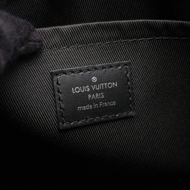 Pre Owned Louis Vuitton City Keepall Shoulder Bag Pvc-Coated Canvas And Leather Monogram Eclipse Reverse Black/Gray
