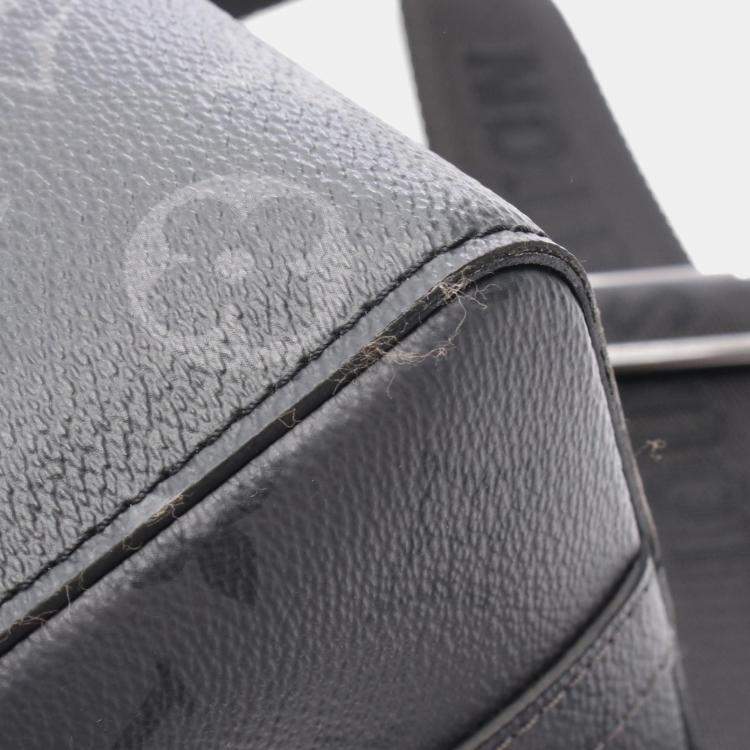 Pre Owned Louis Vuitton City Keepall Shoulder Bag Pvc-Coated Canvas And Leather Monogram Eclipse Reverse Black/Gray