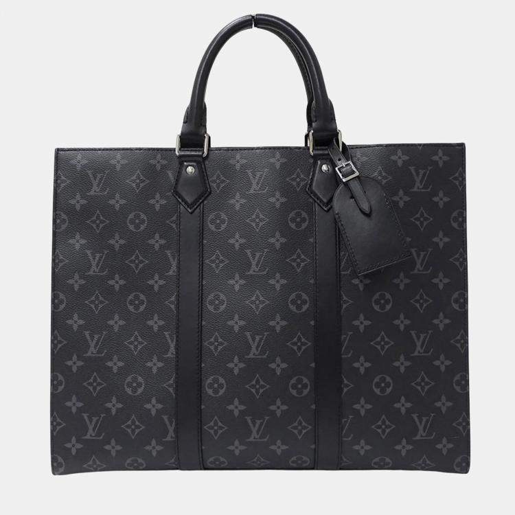 Pre Owned Louis Vuitton Monogram Eclipse Tote Bag/Handbag 2-Way Sac Plat 24H Black