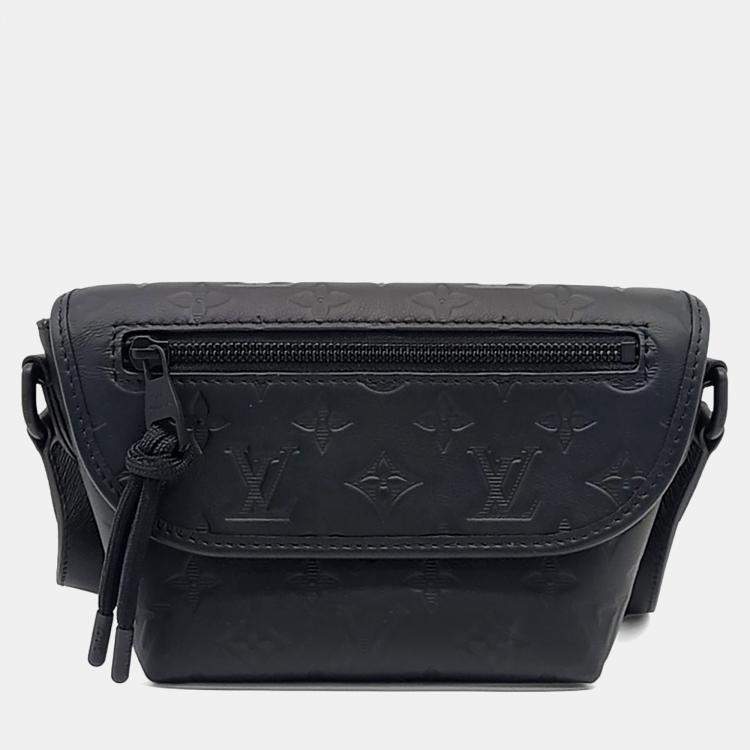 Pre Owned Louis Vuitton Black Leather Shadow Pulse Wearable Wallet