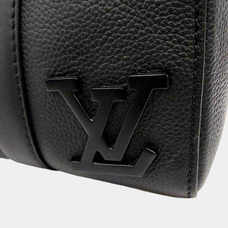 Pre Owned Louis Vuitton Black Leather City Keepall