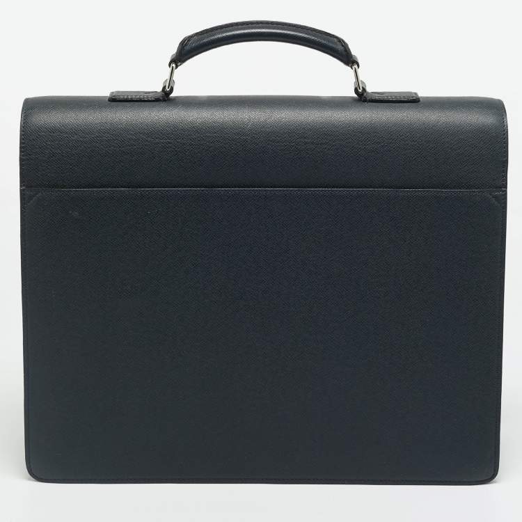Pre Owned Louis Vuitton Robusto 3 Navy Blue Taiga Leather Briefcase